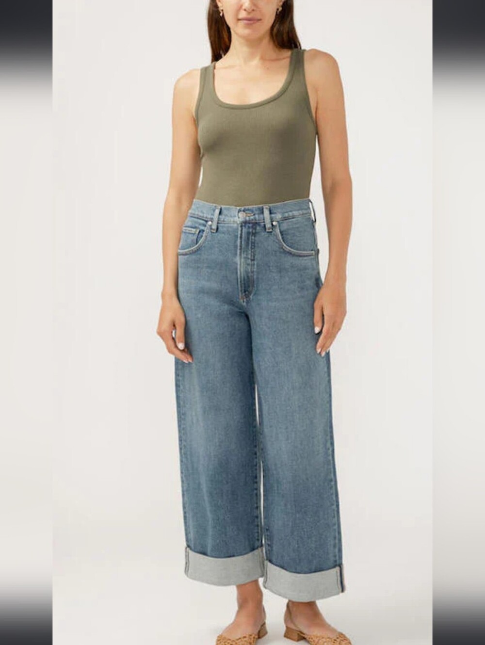 Silver Jeans Be Easy Wide Leg Crop Jeans W24 L26 High Rise Cuffed Denim NWOT